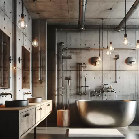 styl industrialny łazienka