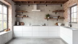 biała kuchnia w stylu industrialnym