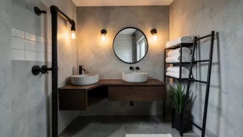 mała łazienka w stylu industrialnym
