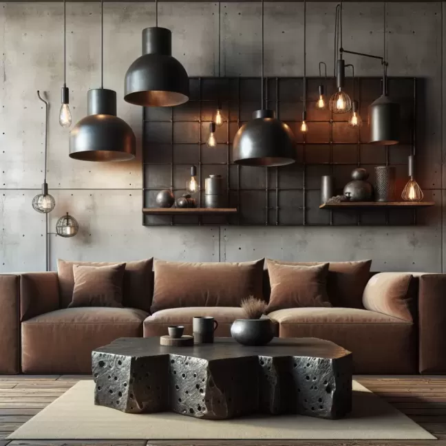 meble do salonu styl industrialny