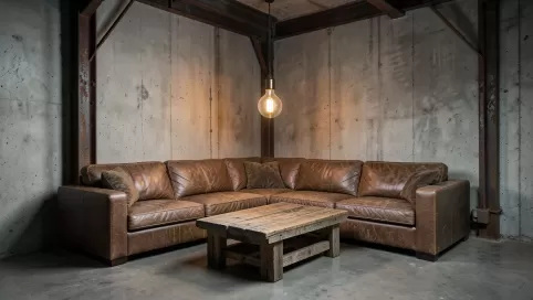 narożnik w stylu industrialnym