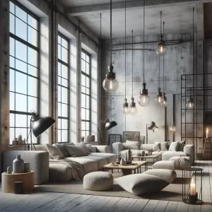 styl industrialny w małym mieszkaniu